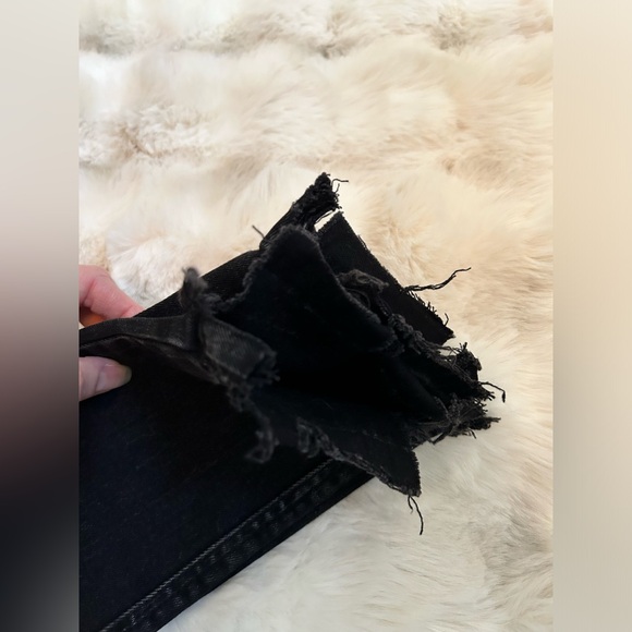 Zara black washed denim Trafaluc denimwear raw hem size 4 - Picture 12 of 13